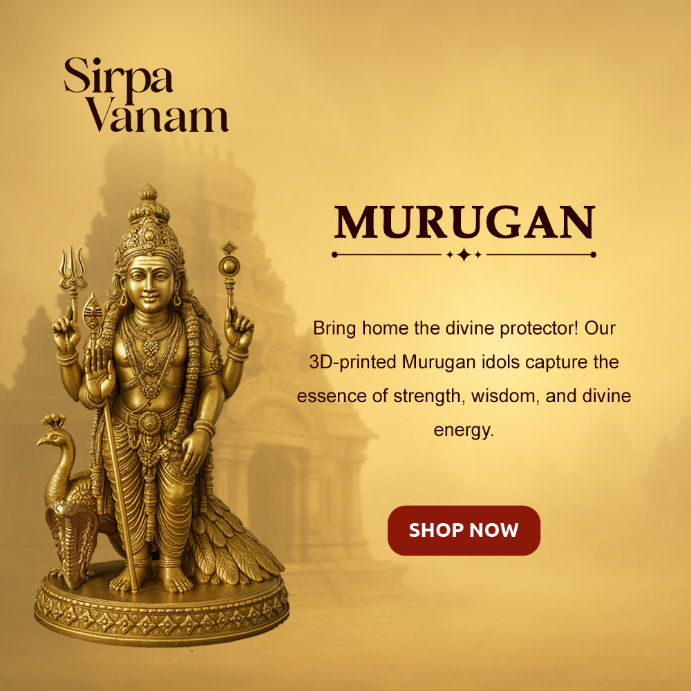 3D Lord Murugan Statue | Powerful Standing Murugan Statue 